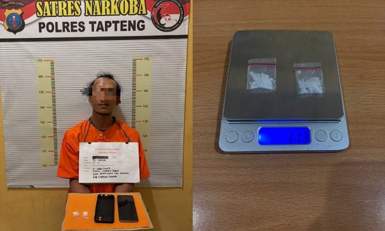 Polres Tapteng Tangkap Pria Pemilik Dua Paket Sabu di Tapian Nauli