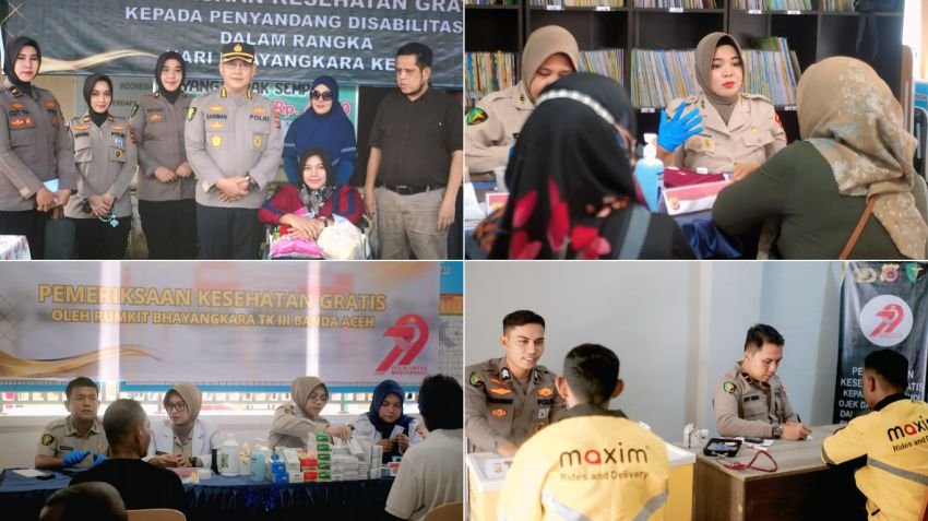 Sambut Hari Bhayangkara ke-79, Polda Aceh Gelar Layanan Kesehatan Gratis untuk Disabilitas hingga Lansia