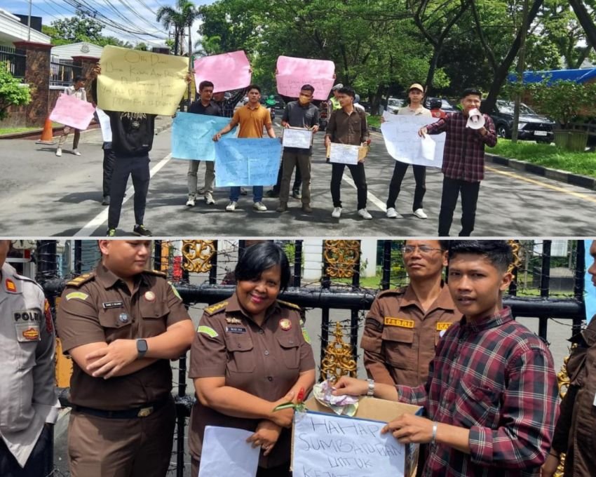 GPPM Gelar Aksi Unjuk Rasa di Depan Kejatisu, Blokir Jalan dan Buka Donasi untuk Dorong Usut Dugaan Korupsi
