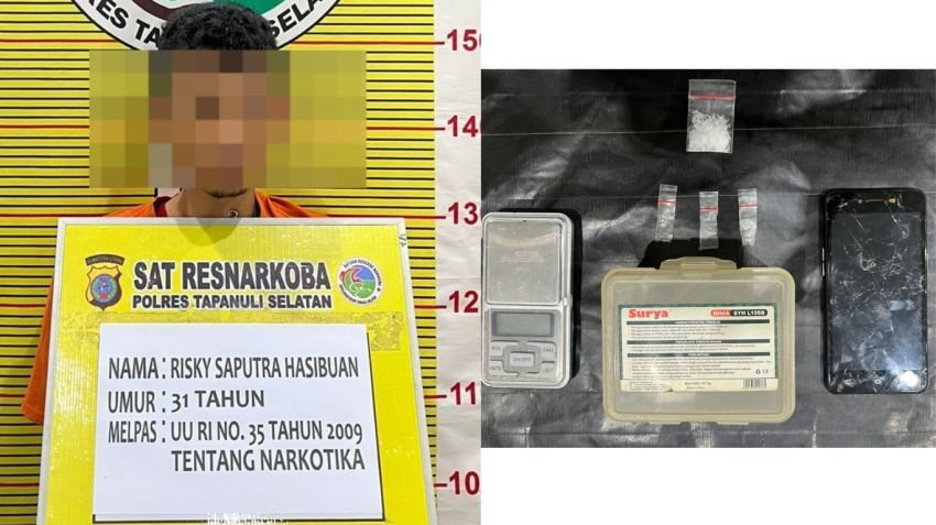 Satresnarkoba Polres Tapsel Ringkus Pengedar Shabu di Desa Sidadi II