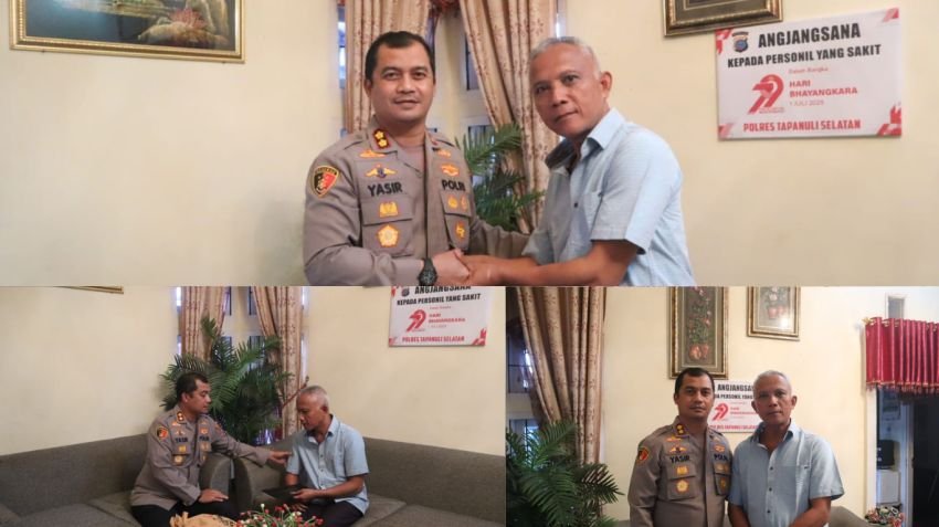 Kapolres Tapanuli Selatan Berikan Bantuan Sosial untuk Personil Sakit Menahun dalam Rangka HUT Bhayangkara ke-79