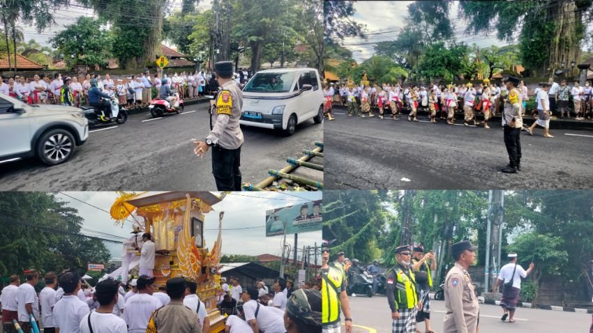 Pengamanan Ketat Prosesi Pengabenan Warga Sanur Kaja, Lalu Lintas Sempat Dialihkan