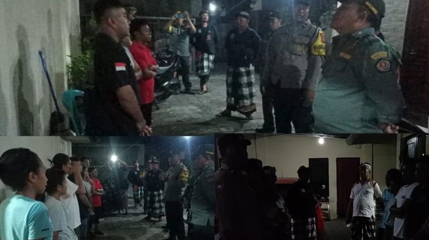 Bhabinkamtibmas Sumerta Kaja Himbau Duktang untuk Tertib Administrasi saat Giat Penertiban di Banjar Pande