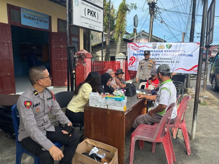 Sambut Hari Bhayangkara ke-79, Polres Sibolga Gelar Pemeriksaan Kesehatan Gratis untuk Pengemudi Ojol dan Betor
