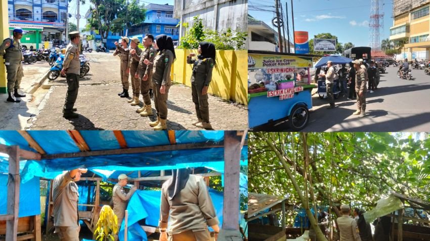 Satpol PP Padangsidimpuan Tertibkan Banner dan Pondok Tertutup di Dua Kecamatan