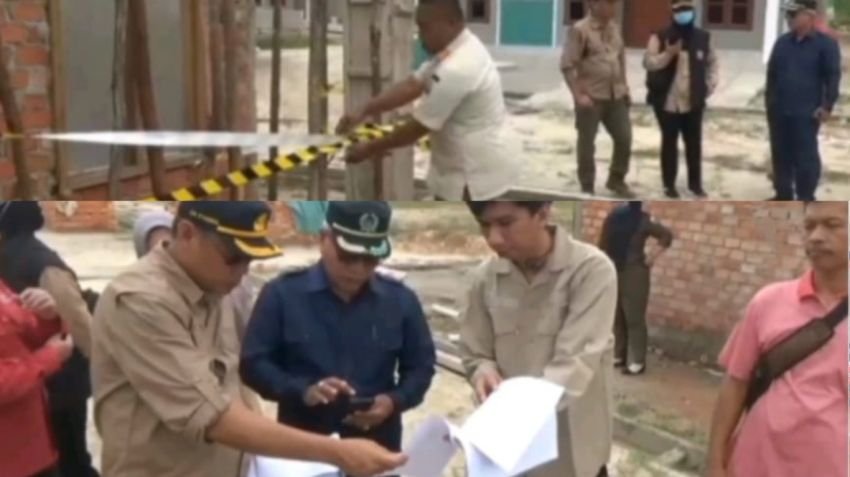 Kepala Dinas Perkim Muaro Jambi, Evi Sahrul turun ke lokasi Perumahan Mentari Residence 2  di Desa Talang Belido
