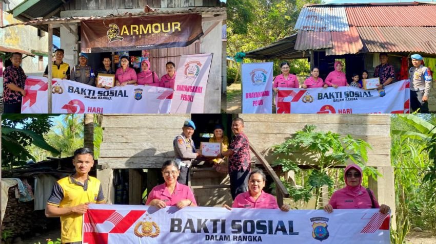 Sambut Hari Bhayangkara ke-79, Polres Tapteng Salurkan Bantuan Sosial Kepada Warga