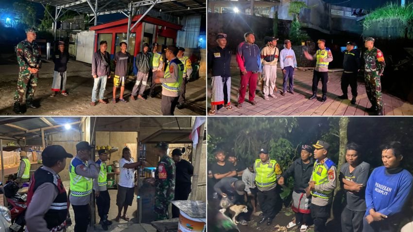 Patroli Gabungan di Kintamani, Polsek Tertibkan Penduduk Pendatang Demi Kamtibmas