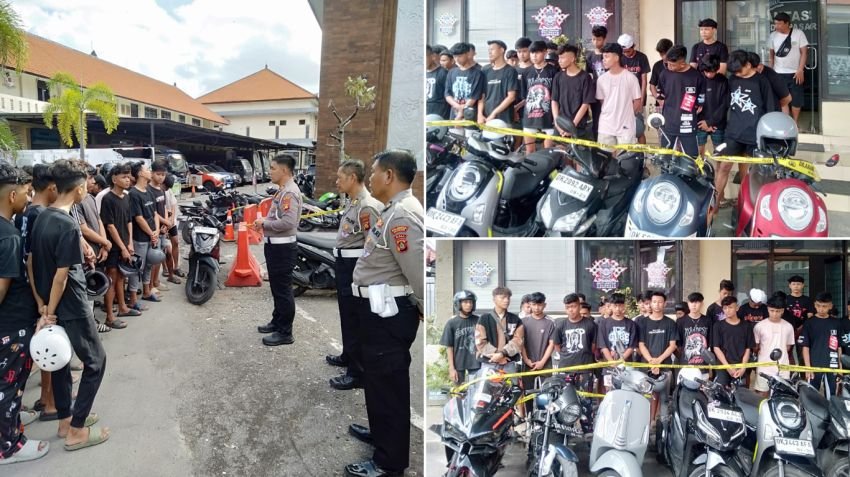Sat Lantas Polresta Denpasar Tindak Tegas Remaja Konvoi di Jalan Raya Puputan