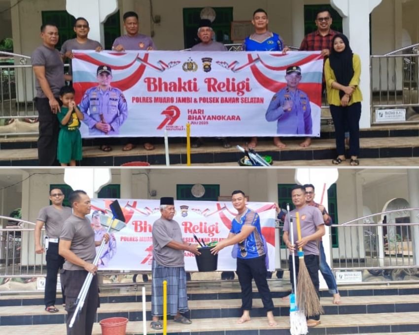 Sambut Hari Bhayangkara ke-79, Polsek Bahar Selatan Gelar Bakti Religi di Masjid Baitul Muslimin