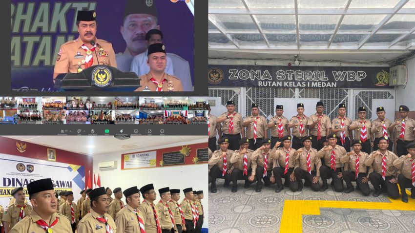 Rutan Kelas I Medan Antusias Ikuti Perkemahan Satya Dharma Bhakti Pemasyarakatan 2025