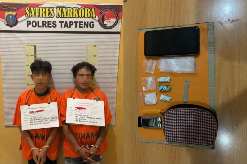 Sat Narkoba Polres Tapteng Tangkap Dua Pengedar Sabu dan Ganja, Satu Pelaku Buron