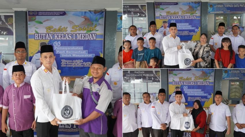Implementasi 13 Program Akselerasi, Rutan Medan Serahkan Bansos ke Warga Binaan dan Anak Yatim