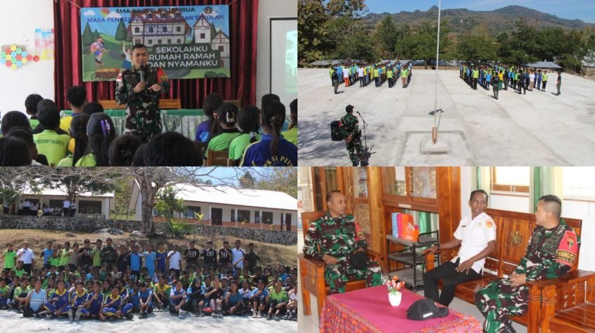 Satgas Yonif 741/GN Dukung MPLS di SMAN 4 Atambua, Kenalkan Bela Negara dan PBB kepada Siswa Baru