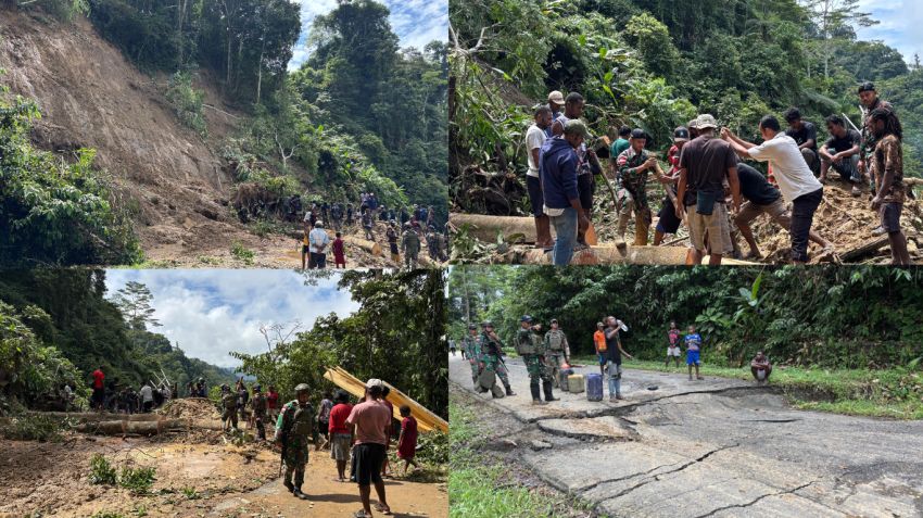 Aksi Cepat Satgas Yonif 131/Brajasakti Tangani Longsor di Keerom Papua, Satu Operator Alat Berat Tewas