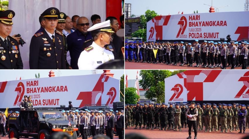 Perkuat Sinergi, Karutan Kelas I Medan Hadiri Upacara dan Syukuran Hari Bhayangkara ke-79 di Mapolda Sumut