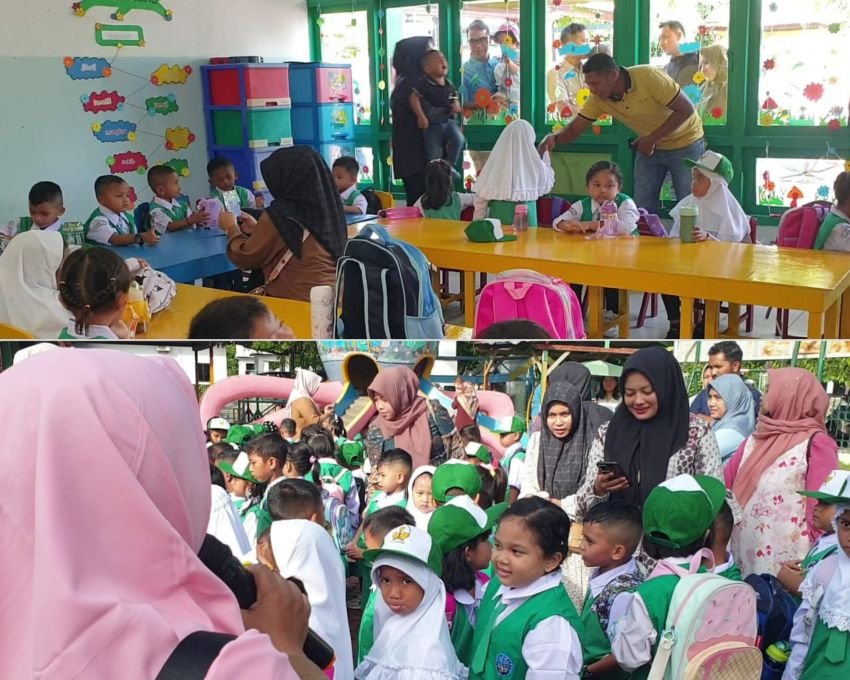 Momen Semangat Perdana Masuk Sekolah Serentak SPMB Tahun Ajaran 2025 di Lhokseumawe