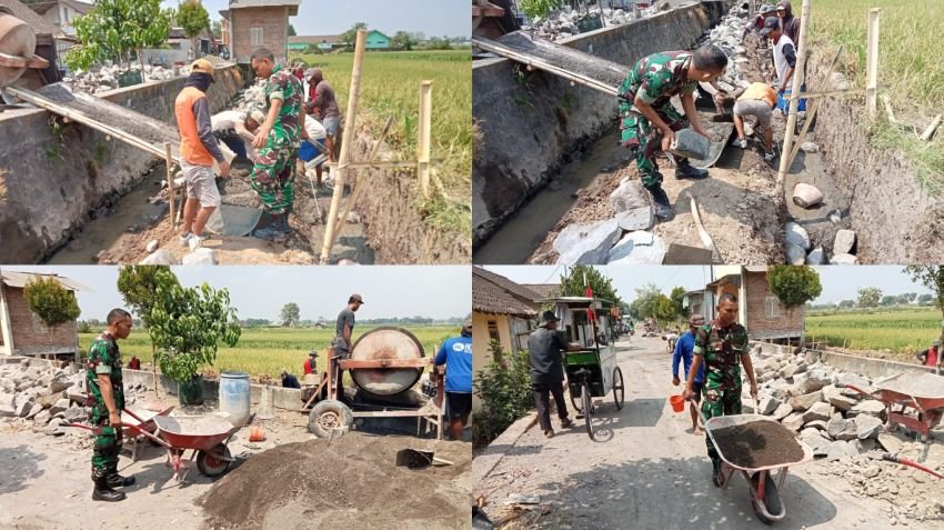 Babinsa dan Warga Banyudono Gotong Royong Bangun Irigasi untuk Tingkatkan Produktivitas Sawah