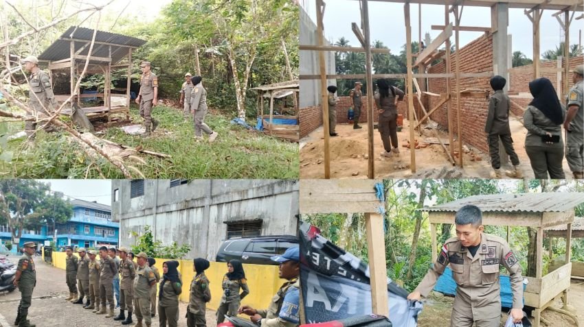 Satpol PP Padangsidimpuan Tegakkan Perda, Tertibkan Bangunan dan Pondok Tertutup di Tor Simarsayang