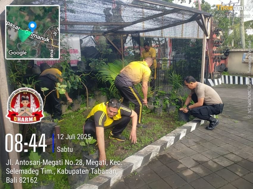 Polsek Seltim Gelar Korve Rutin Demi Lingkungan Kerja Bersih dan Nyaman