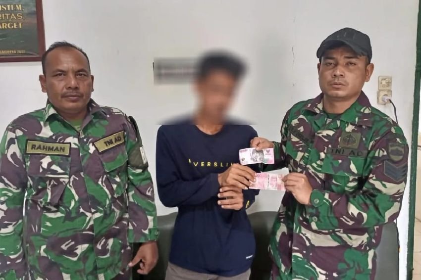 Babinsa TNI AD Ringkus Pelaku Pengedar Uang Palsu di Padang Lawas, Dua Rekan Kabur