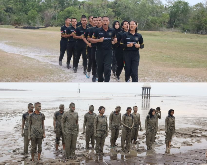 Perkuat Fisik, Mental, dan Disiplin, CPNS Lapas Labuhan Ruku Lintas Alam ke Pantai Belacan