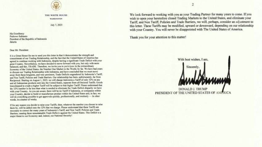 Trump Resmi Kenakan Tarif 32% untuk Produk Indonesia Mulai 1 Agustus 2025