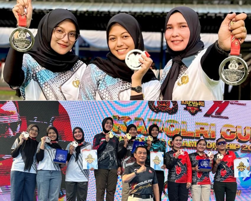 Polwan Polda Aceh Raih Juara II Presisi Beregu di Kejuaraan Menembak Kapolri Cup 2025