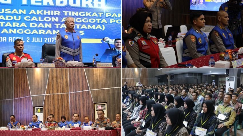 Wakapolda Aceh Pimpin Sidang Kelulusan Calon Akpol, Bintara, dan Tamtama Tahun 2025: Wujudkan Indonesia Emas