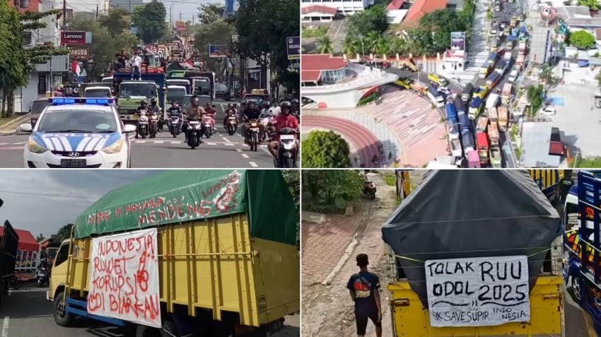 Demo Sopir Truk Tolak Aturan Zero ODOL, Ratusan Kendaraan Kepung Kemenhub Hari Ini