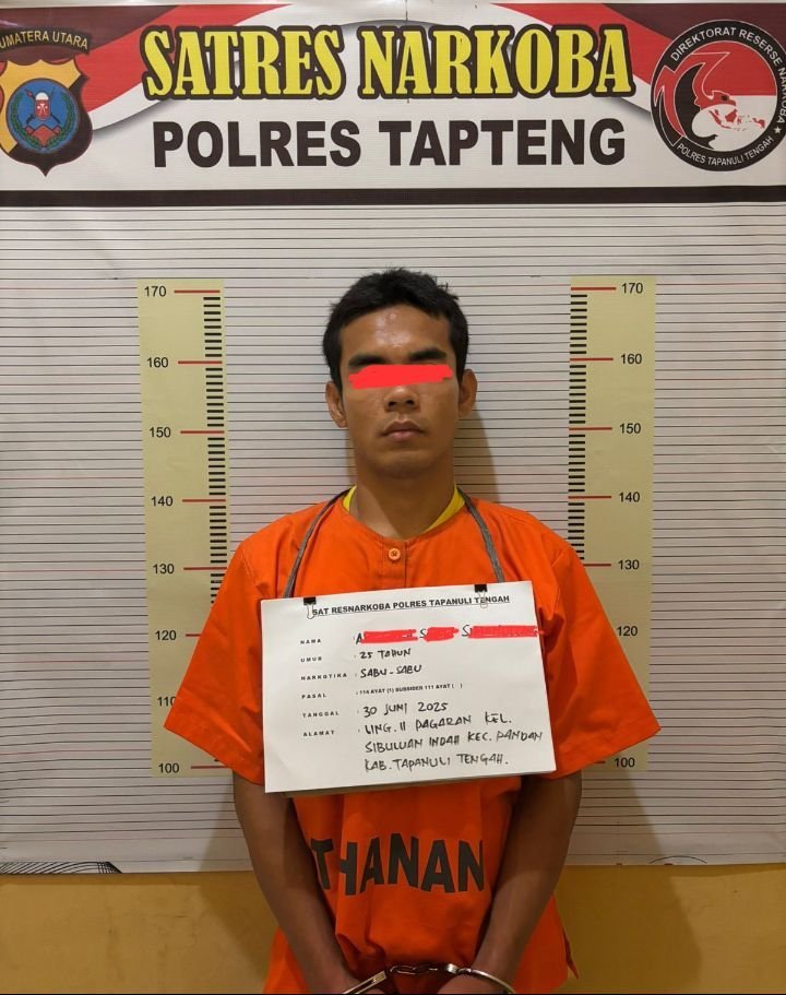 Pengedar Sabu Ditangkap di Perumahan Cemara Asri Sibuluan Nauli, Polres Tapteng Sita Barang Bukti 1,61 Gram