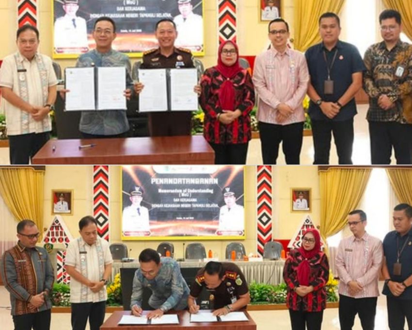 Pemkab Tapsel Teken Kerja Sama Strategis dengan Kantor Pertanahan dan Kejari