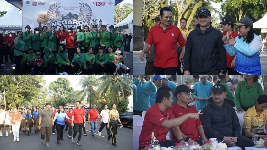 Kodim 1617/Jembrana Turut Meriahkan "Jembrana Fun Walk" HUT ke-130 Kota Negara