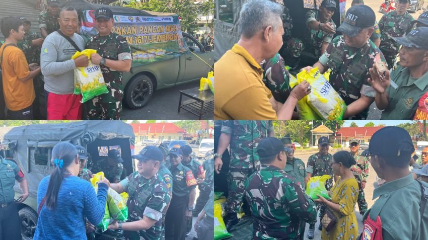 Atasi Keresahan Harga Pangan, Kodim Jembrana Salurkan 300 Paket Beras Murah