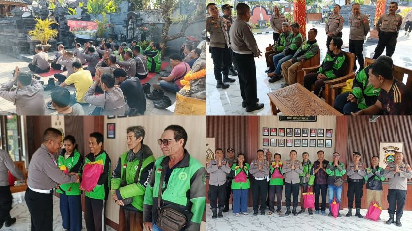Hangat dan Penuh Makna, Doa Bersama Polsek Dentim dan Ojol Satukan Semangat Kebersamaan dan Wujudkan Bali Aman