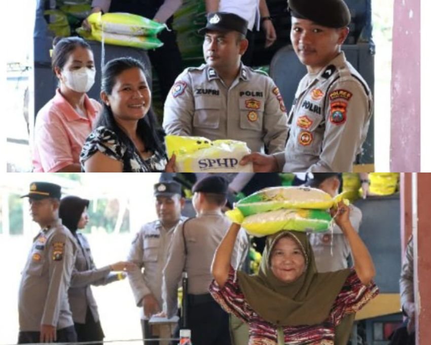 Polres Tapteng Gandeng Bulog, Ratusan Karung Beras SPHP Ludes dalam Sekejap di Gerakan Pangan Murah