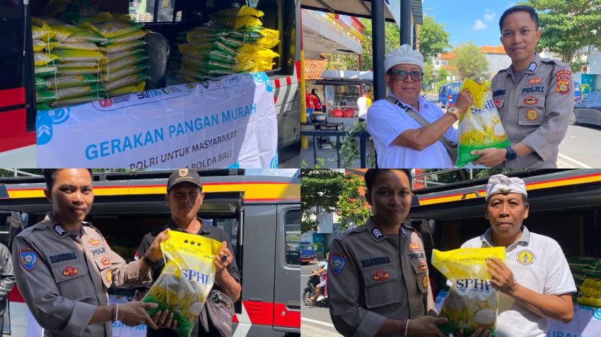 Polda Bali Salurkan 1 Ton Beras Murah ke Masyarakat Badung untuk Stabilkan Harga Pangan