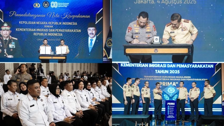 Kemenimipas dan Polri Perkuat Sinergi Lewat Penandatanganan Nota Kesepahaman dan Perjanjian Kerja Sama