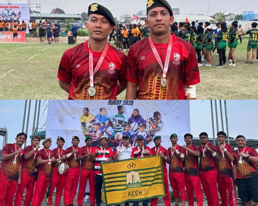 Prestasi Membanggakan! Dua Personel Polda Aceh Raih Medali Perak di Kejurnas Rugby 2025 Yogyakarta