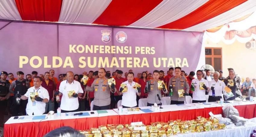 Polda Sumut Sita 206 Kg Sabu dan 70 Ribu Pil Ekstasi, 534 Tersangka Diamankan