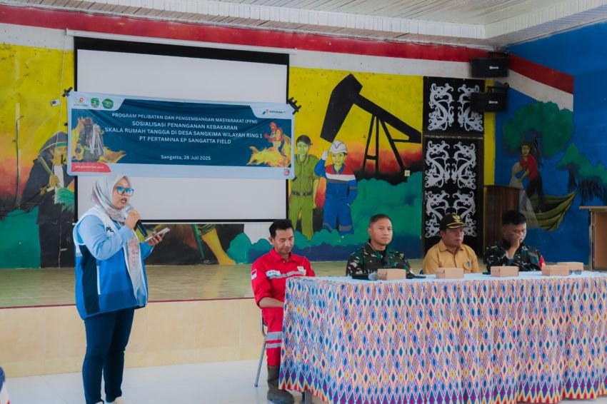 Pertamina EP Sangatta Sosialisasikan Penanganan Kebakaran Rumah Tangga di Desa Sangkima
