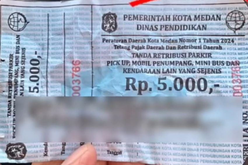 Dishub Medan Klarifikasi Video Viral Karcis Parkir Berkop Dinas Pendidikan