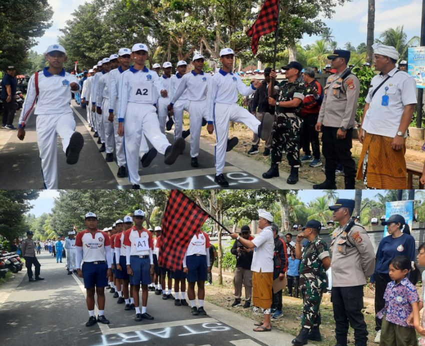 Ribuan Warga Padati Lomba Gerak Jalan Pelajar se-Kecamatan Melaya Sambut HUT RI ke-80