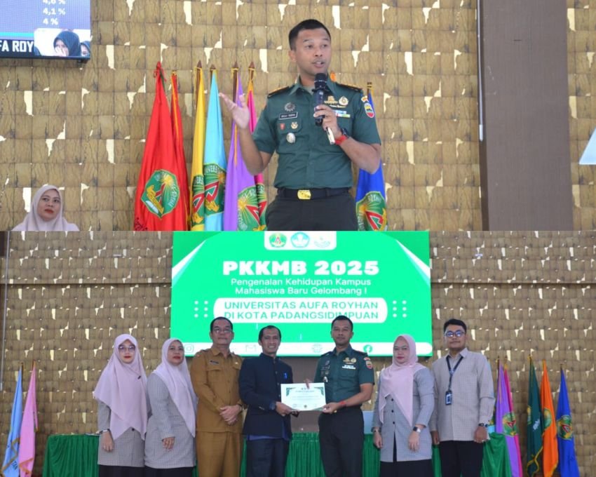 Seminar PKKMB Universitas Aufa Royhan, Dandim 0212 Tanamkan Semangat Bela Negara Di Kalangan Mahasiswa Baru