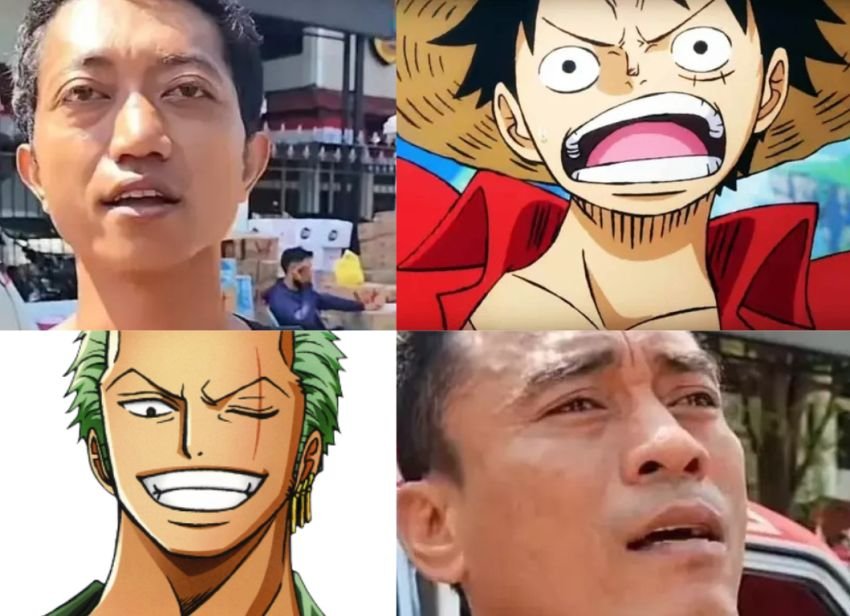 Bukan di Anime, Luffy dan Zoro Versi Pati Tampil di Tengah Aksi Protes Bupati
