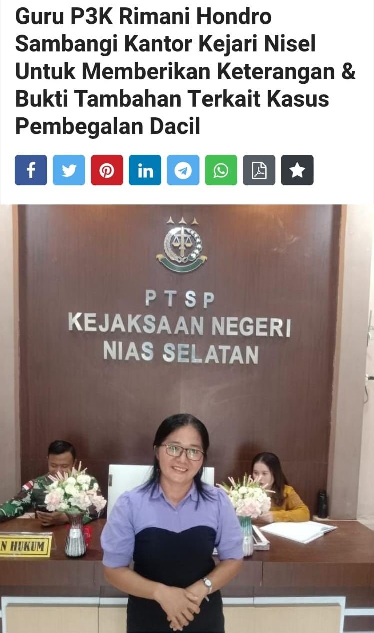 Difitnah Media, Guru Rimani Klarifikasi: “Saya Hanya Penuhi Panggilan Kejaksaan”