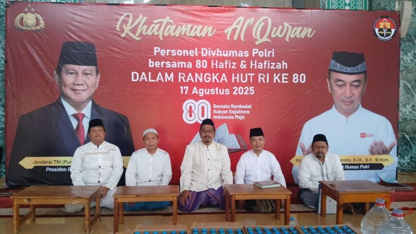 Wujud Syukur 80 Tahun Kemerdekaan RI, Divisi Humas Polri Bersama 80 Hafiz Menggelar Khataman Quran