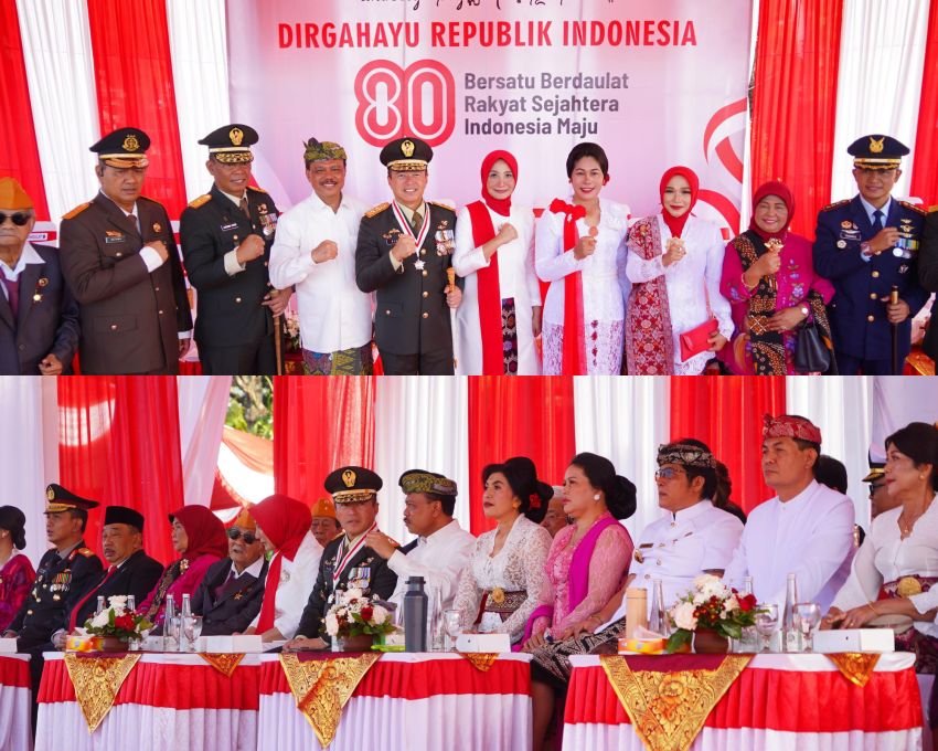 Semangat Nasionalisme, Pangdam IX/Udayana Hadiri Upacara Peringatan HUT ke-80 Kemerdekaan RI di Renon