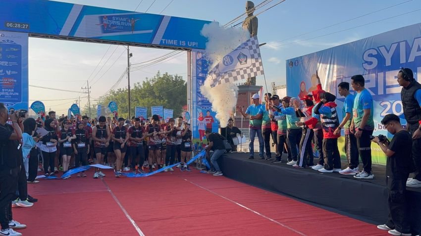 Mari Berlari, Berbagi dan Memberi Arti&rdquo;, Dandim 0808 Bersama Forkopimda Kabupaten Blitar Ikuti QRIS Run Wilayah Mataraman