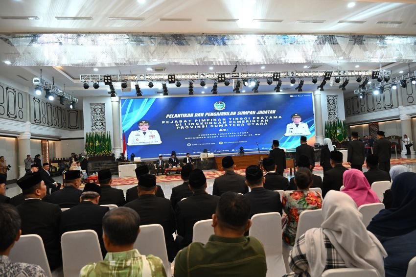 Gubernur Sumut Bobby Nasution Lantik Lima Pejabat Eselon II, Tekankan Efisiensi dan Kepentingan Rakyat